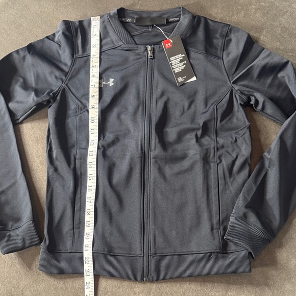 Women’s Under Armour Black Challenger Track Jacket Fitted Full Zip Size S NWT - Picture 6 of 13